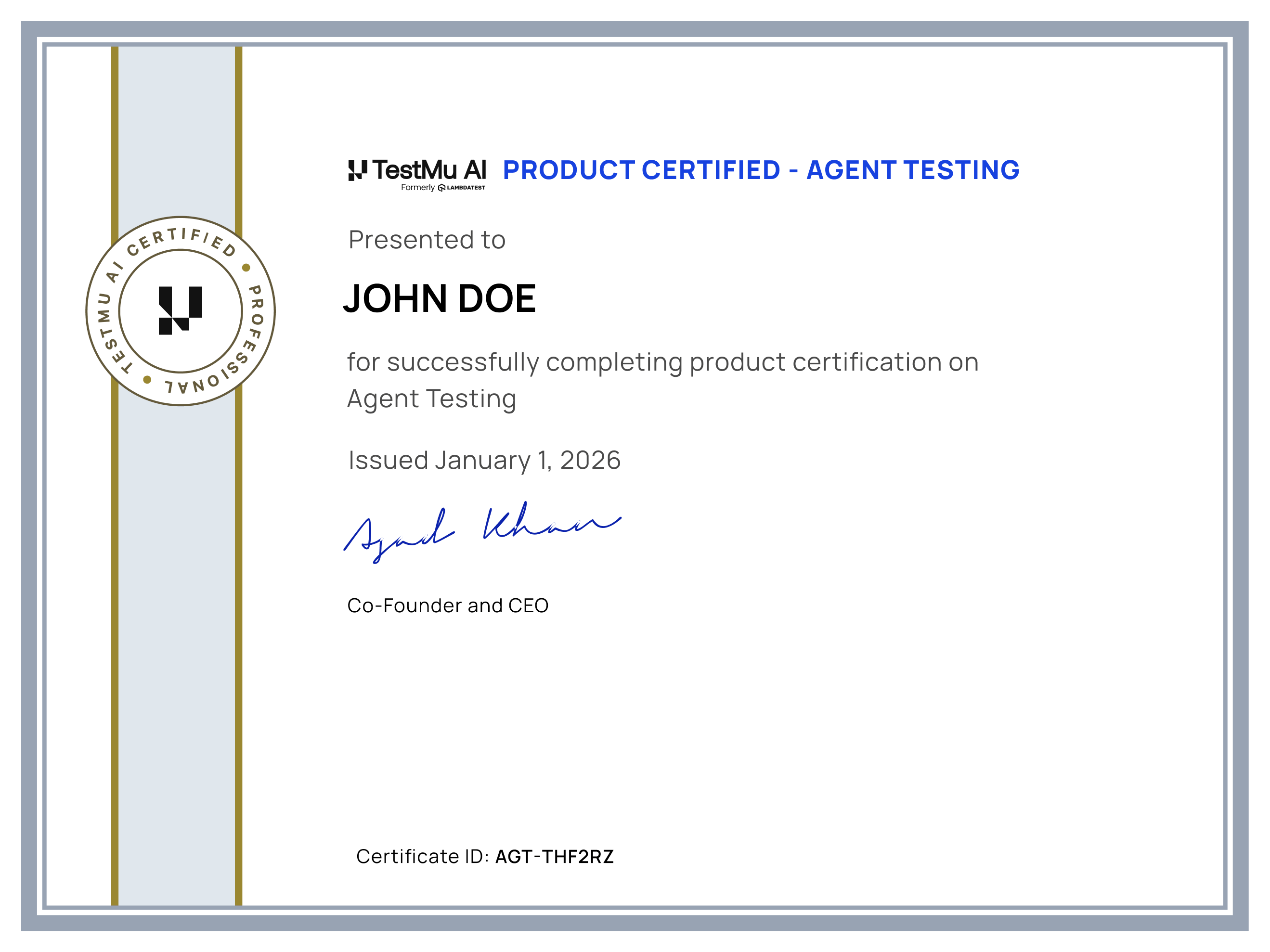 Agent Testing Certification by TestMu AI