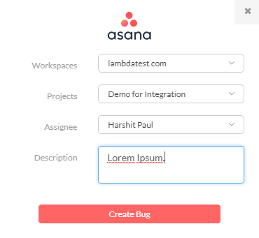 LambdaTest Asana integration
