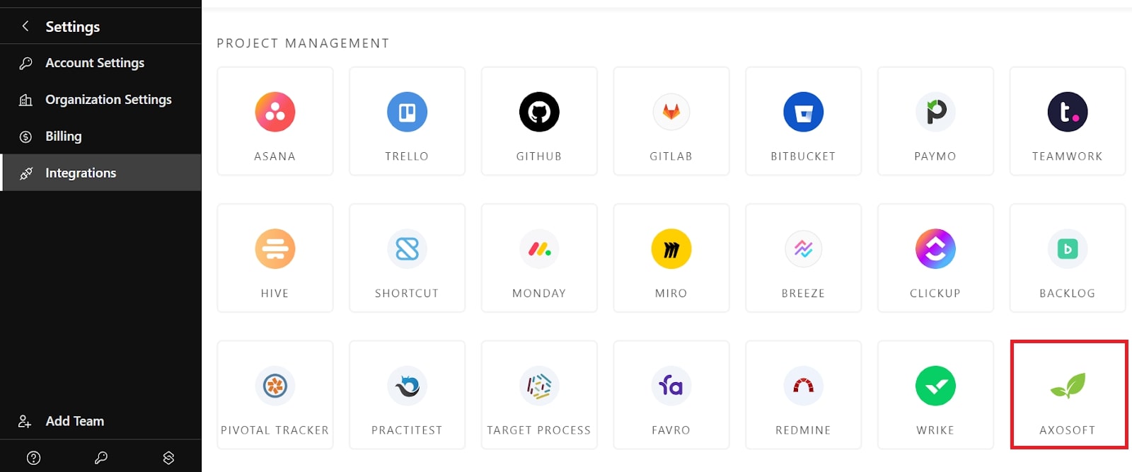 LambdaTest Axosoft integration