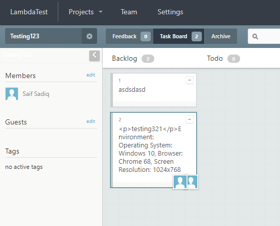 LambdaTest Bugherd integration