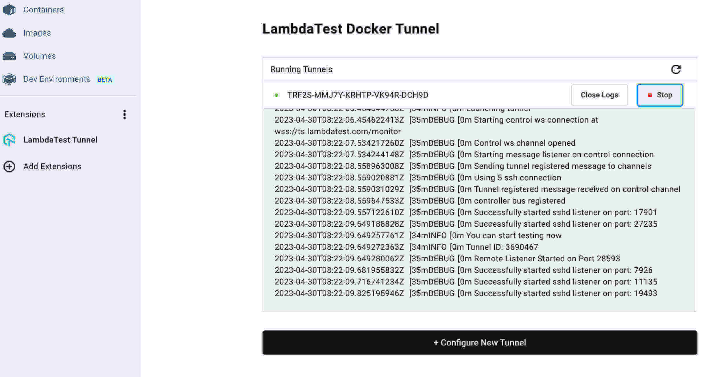 LambdaTest Docker integration