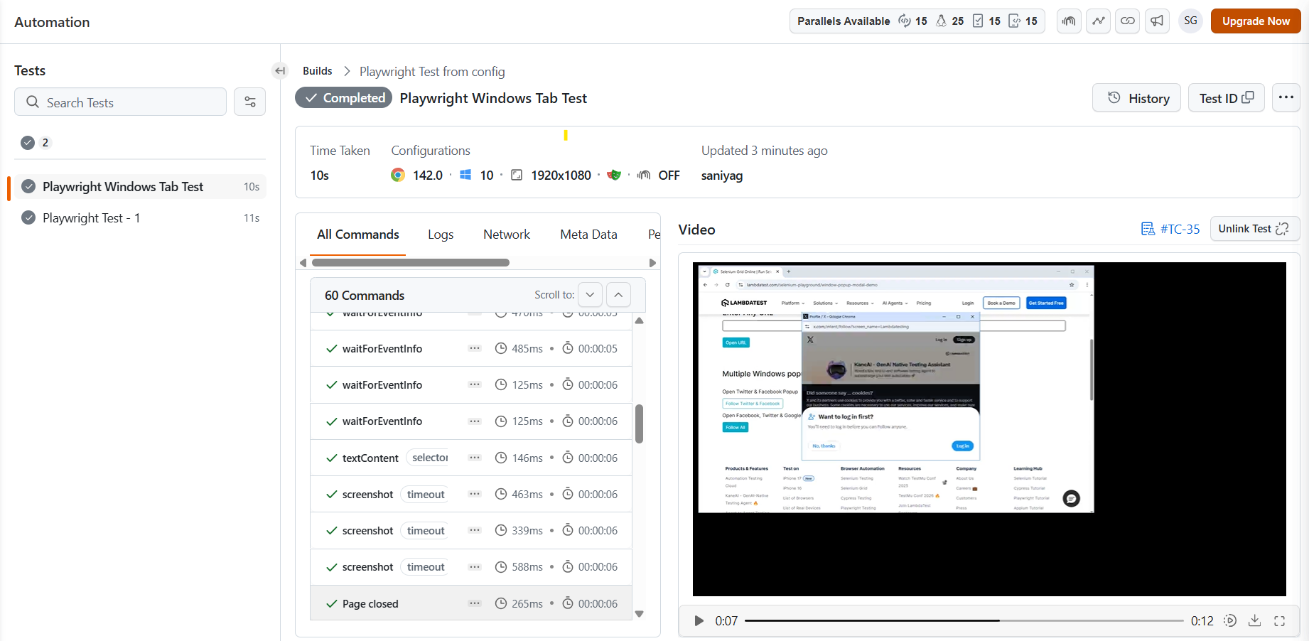 LambdaTest-dashboard