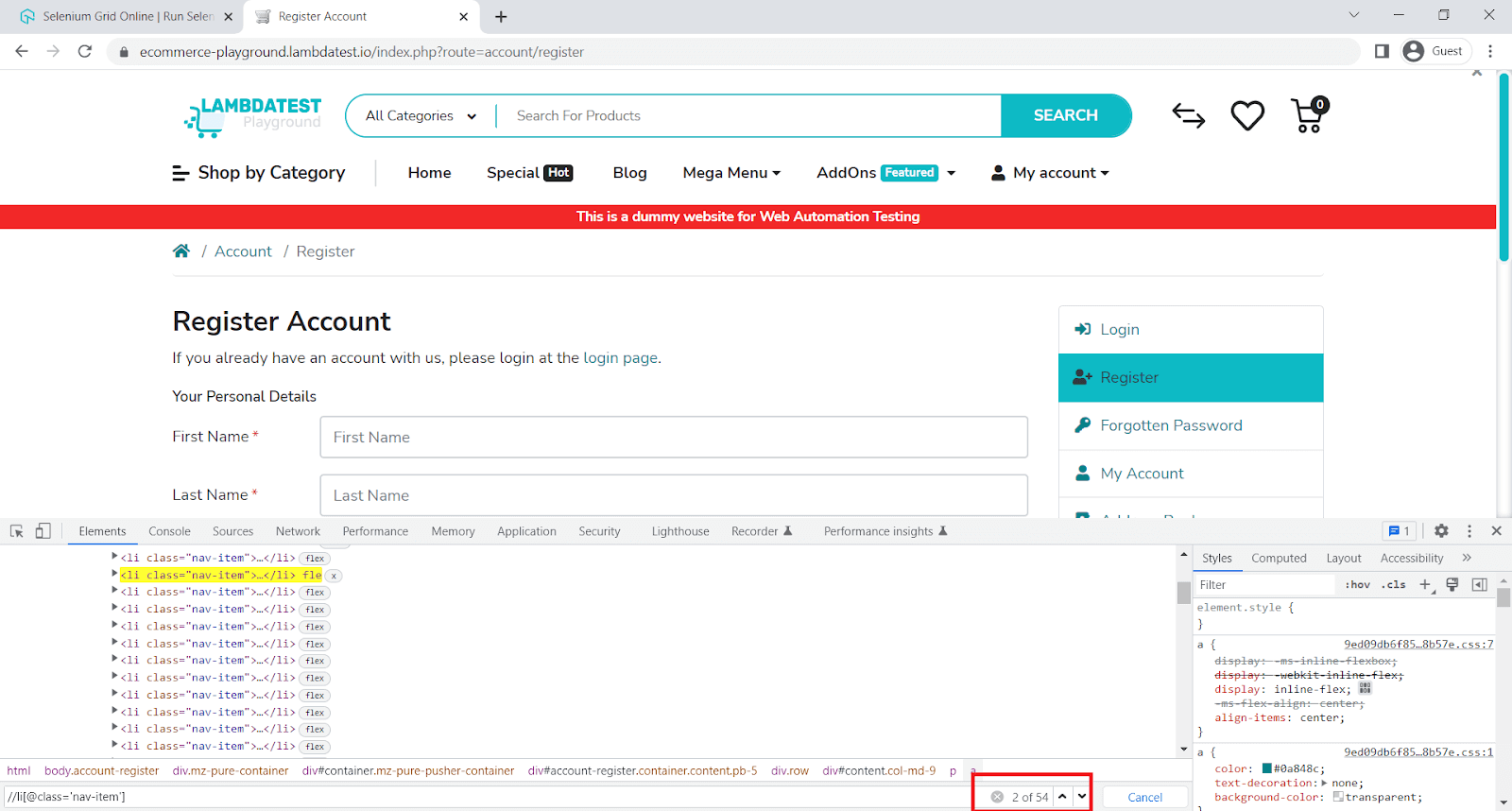 TestMu AI playground page