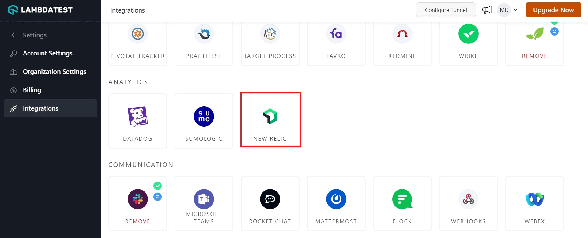 New Relic Interation