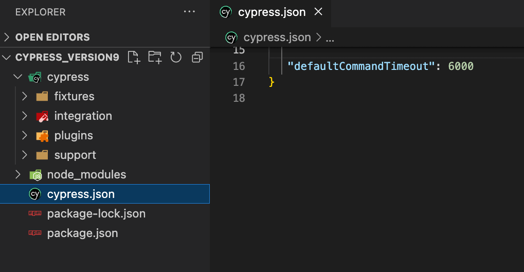 Add it in cypress.json Add it in cypress.json