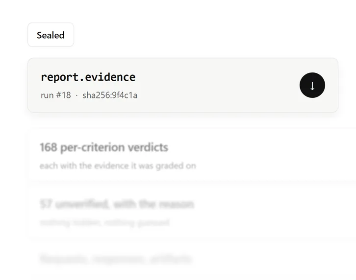 A sealed evidence pack