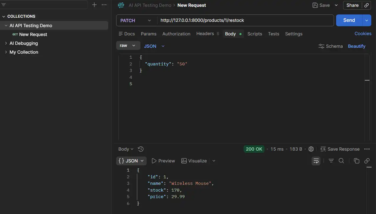 PATCH request fixed successfully