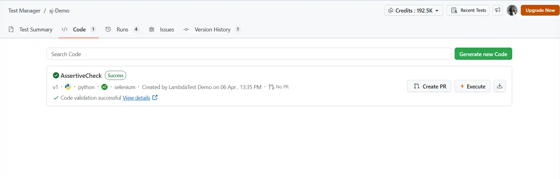 KaneAI automation code generation