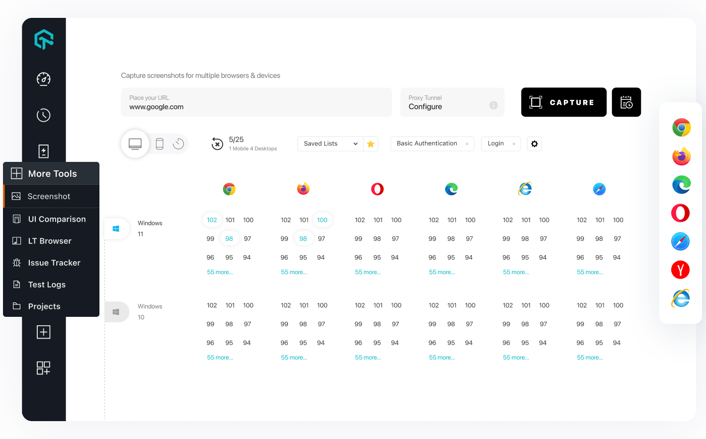Automated cross browser screenshot testing