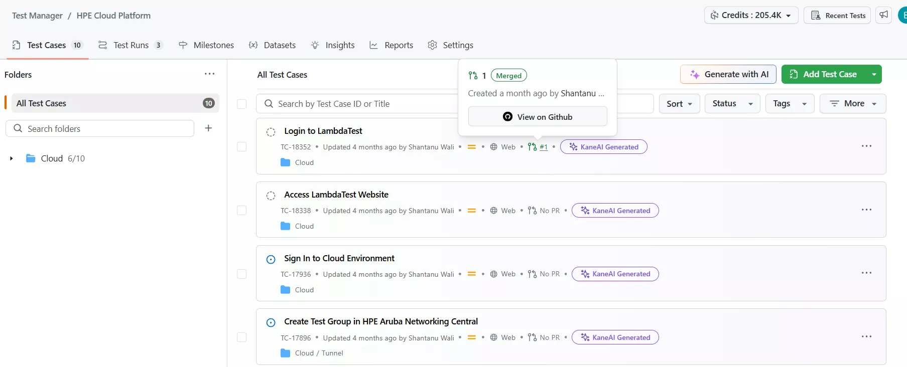 TestMu AI GitHub App Integration documentation explaining how KaneAI validates a pull request and reports back inside GitHub