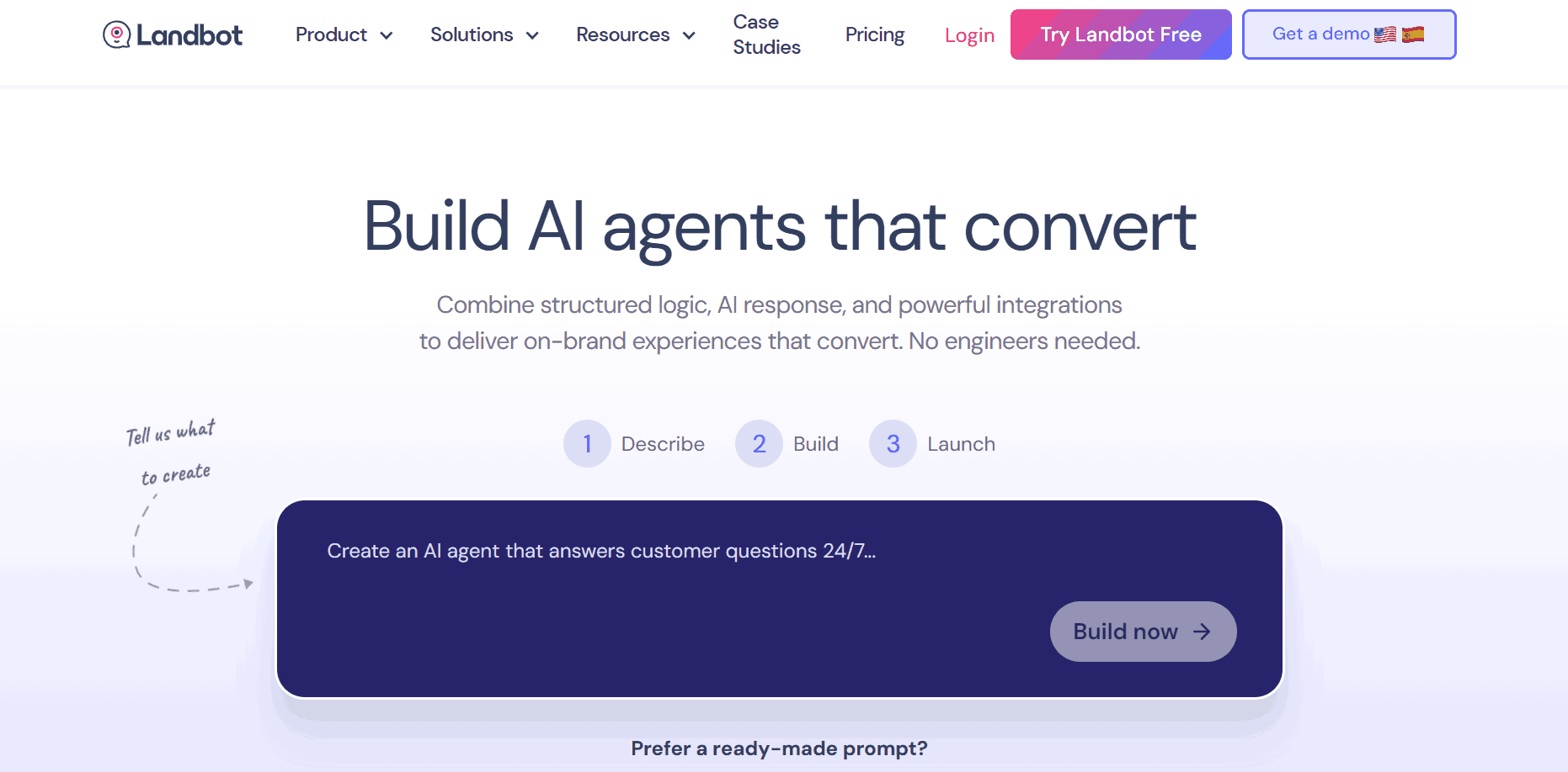 Landbot conversational form builder for lead generation and WhatsApp workflows