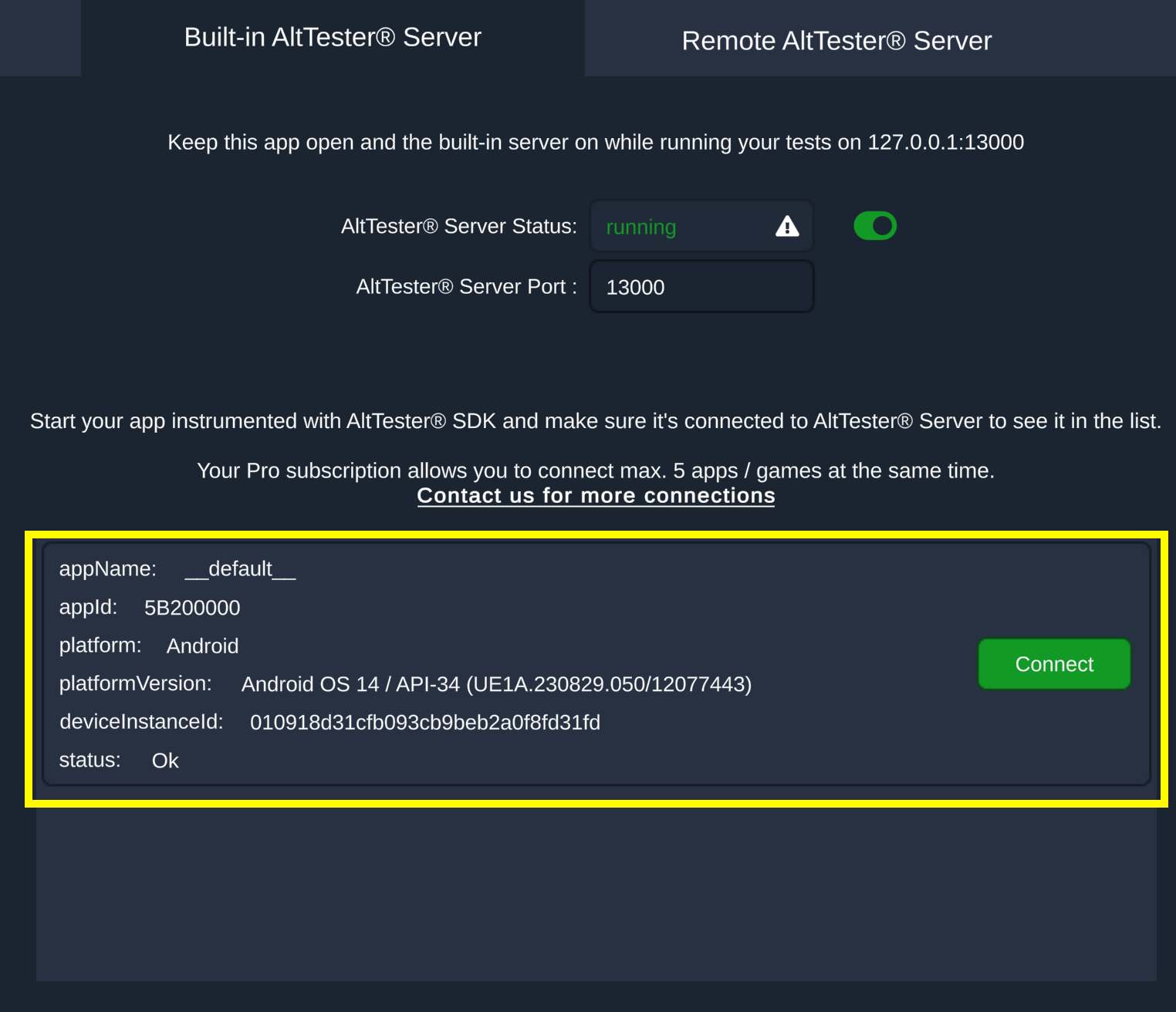 Starting AltTester Desktop Starting AltTester Desktop