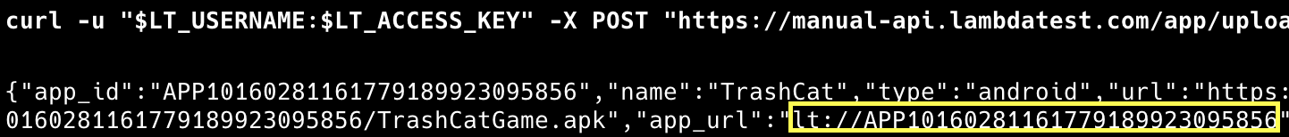 upload the test application upload the test application