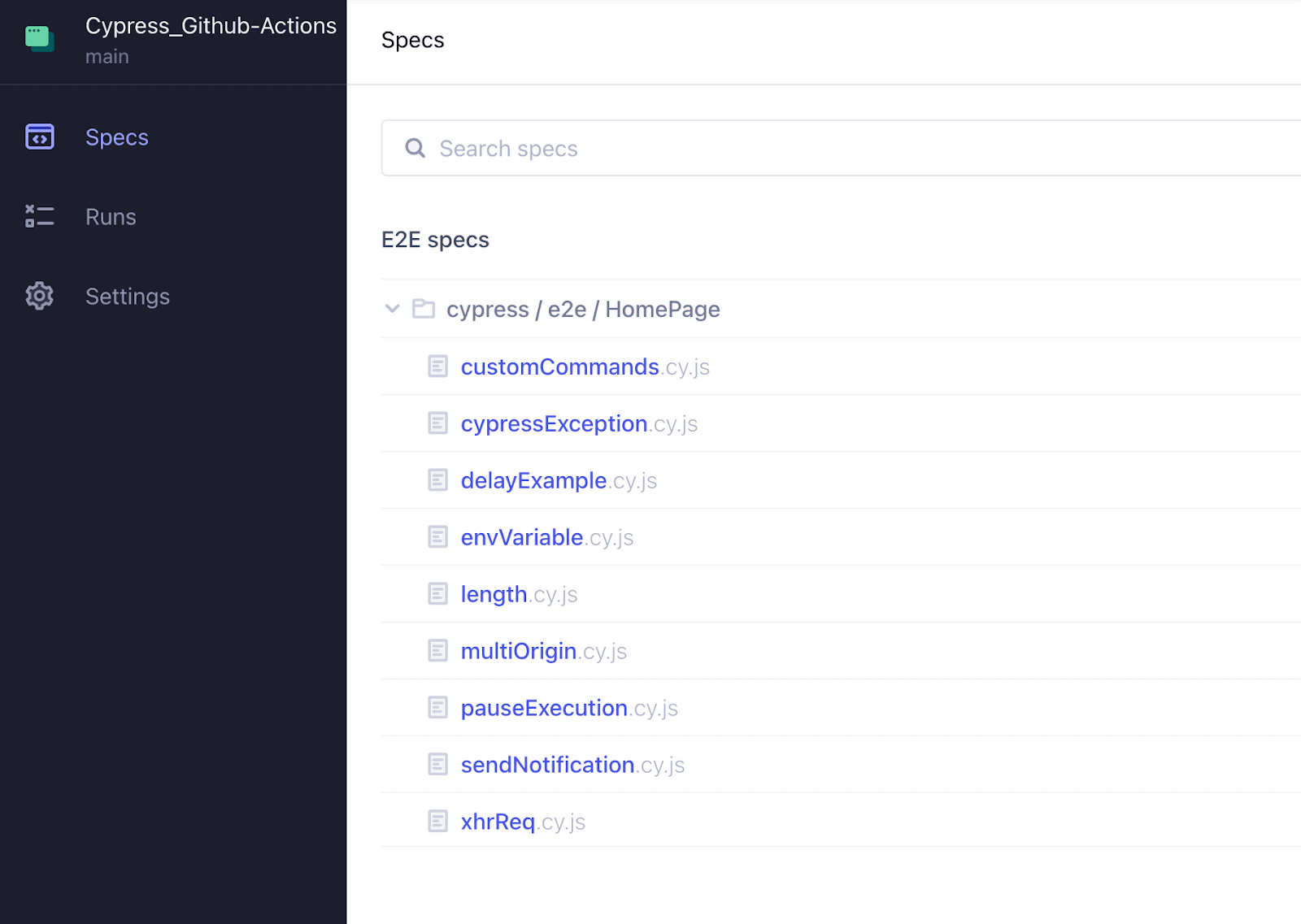 changing the specPattern changing the specPattern