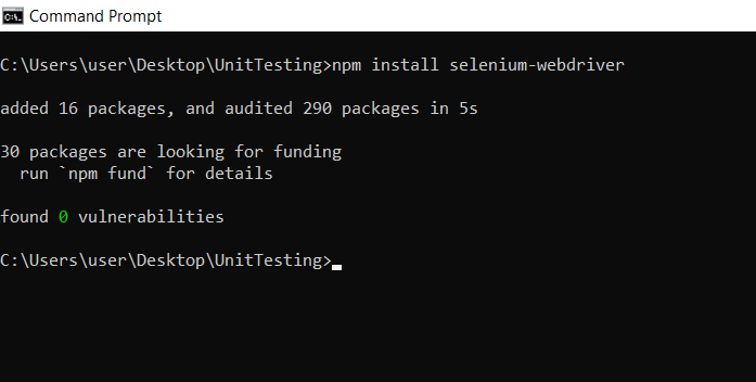 command promt unit testing command promt unit testing