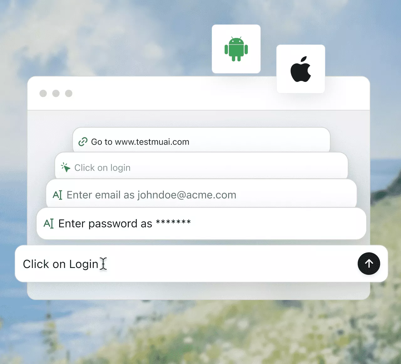 Context-aware E2E AI app testing across user journeys, devices, and conditions