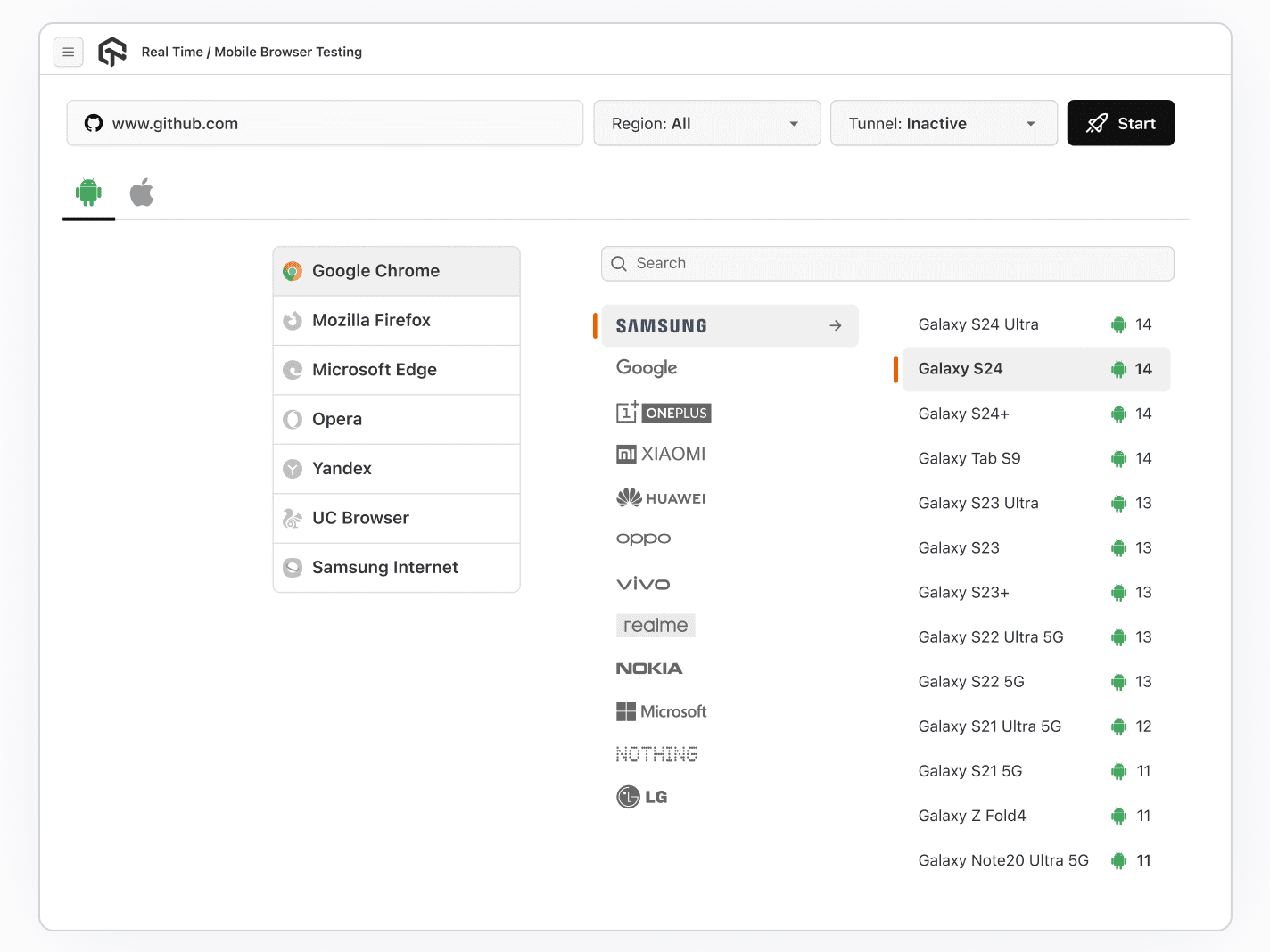 Testing on Mobile Device