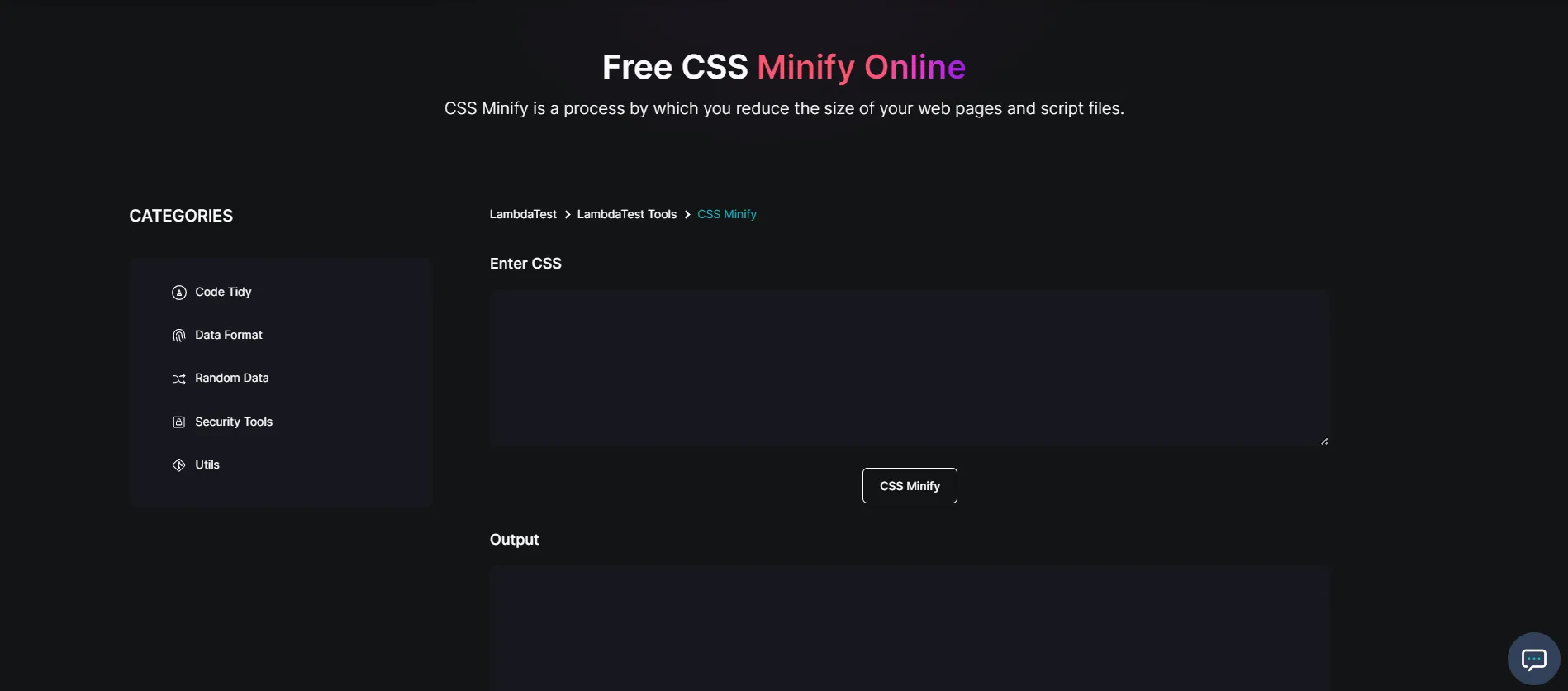 CSS Minify  free tool