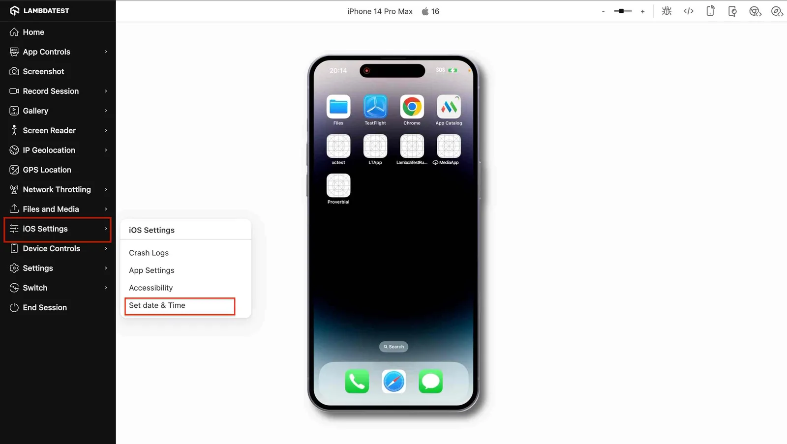 Set a custom date, time, and hour format on real devices