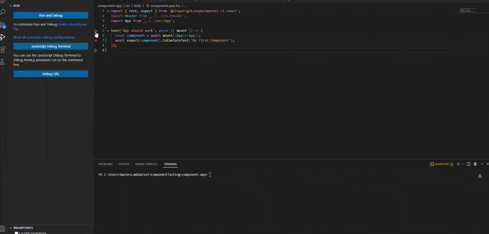 Data driven testing framework debugging the test min