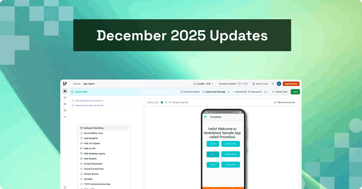 December’25 Updates: JMeter Workflows in HyperExecute, New Additions in KaneAI and More | TestMu AI