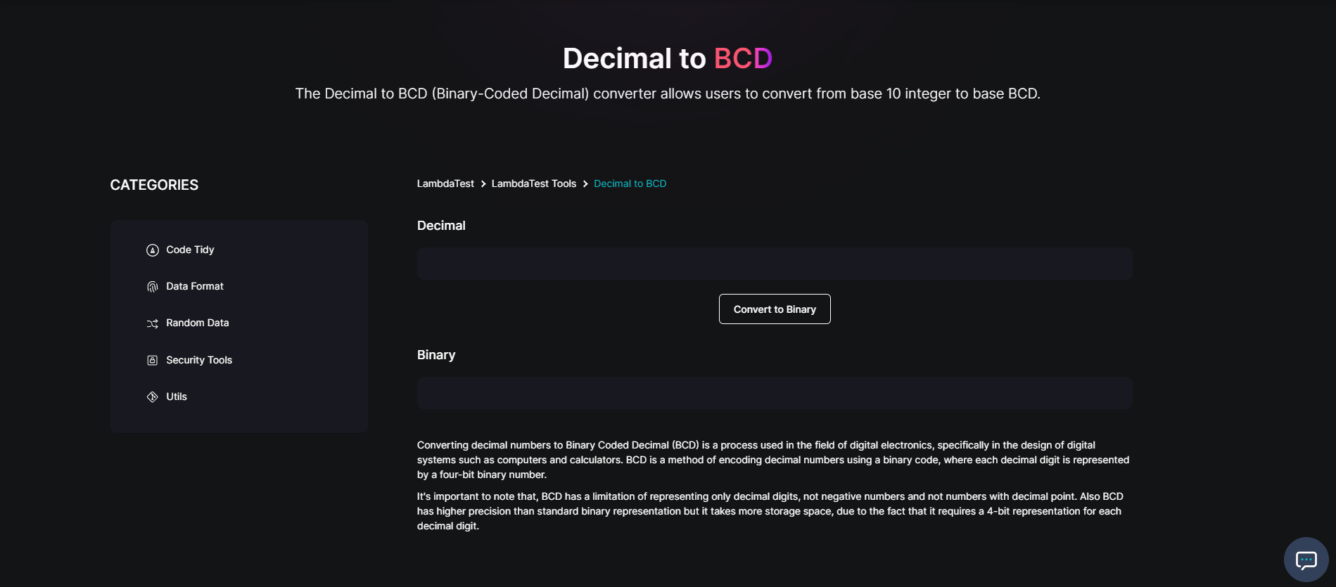 Decimal to BCD free tool Decimal to BCD free tool