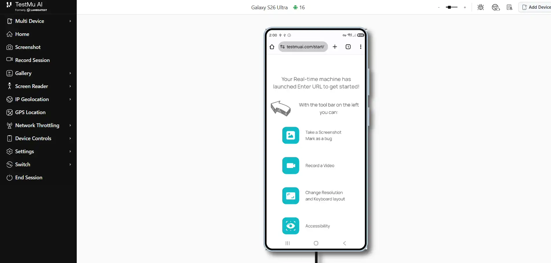 Device and OS version picker for Oracle testing