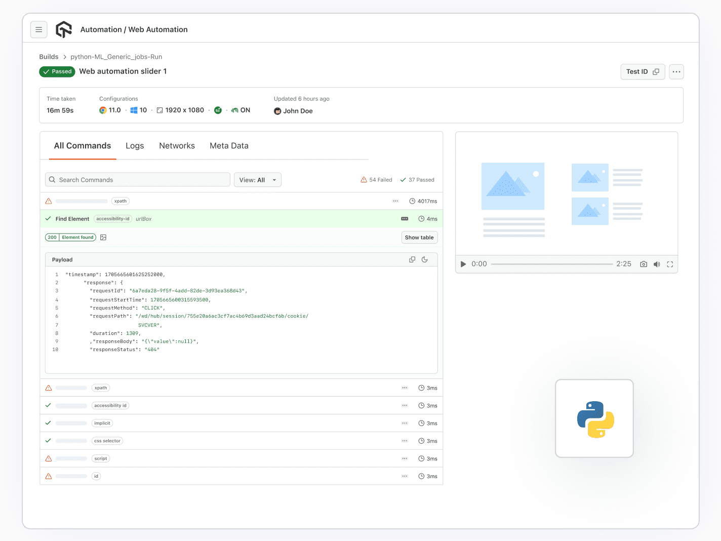 Automation Video Logs Automation Video Logs