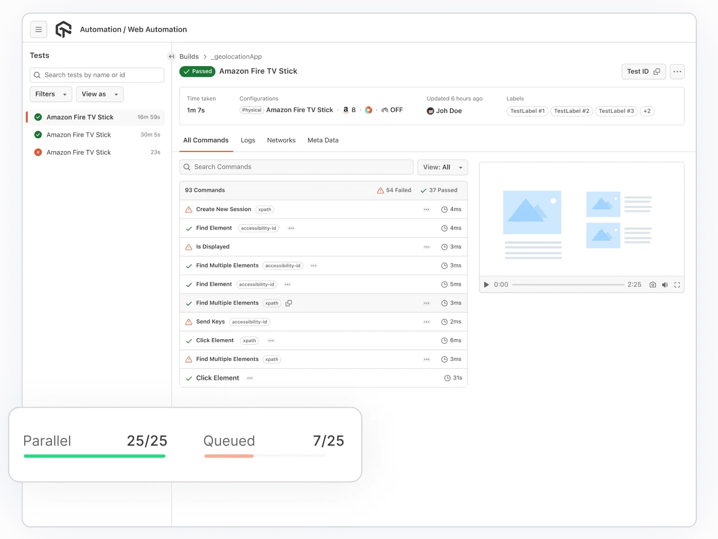 Execute Amazon Fire TV Test In Parallel Execute Amazon Fire TV Test In Parallel