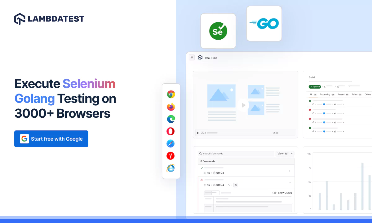 Go Language Web Testing Example Perform Golang Testing with Selenium on 3000+ Browsers | TestMu AI ...