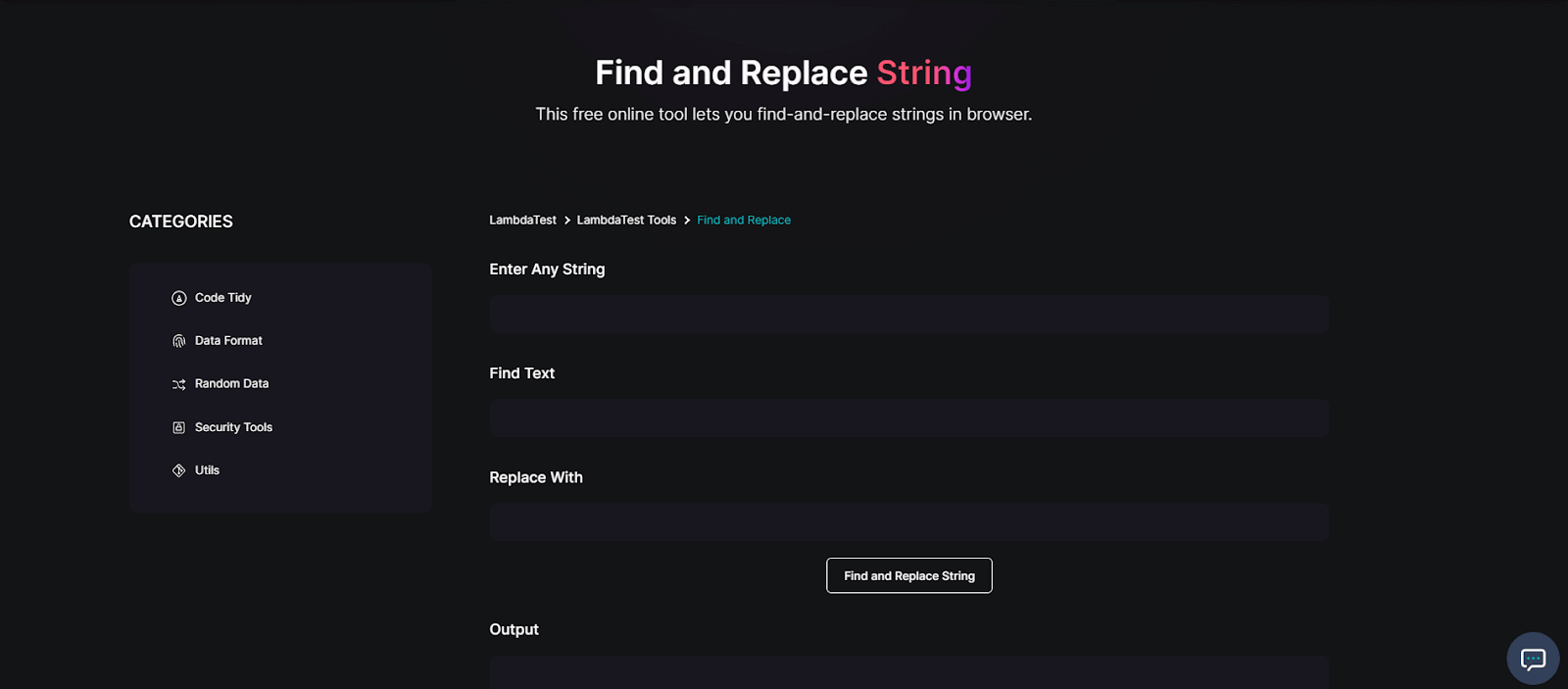Find and Replace String Find and Replace String