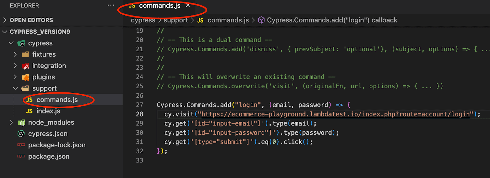 folder structure for the Cypress version below 10 folder structure for the Cypress version below 10