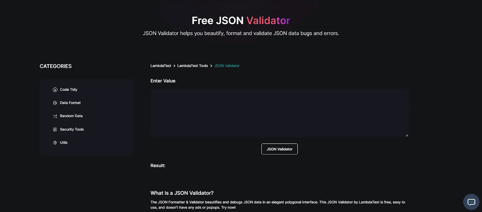 free json validator