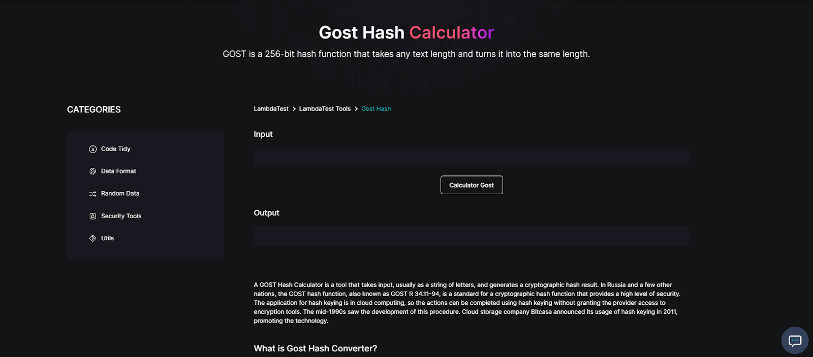 GOST Hash Calculator GOST Hash Calculator