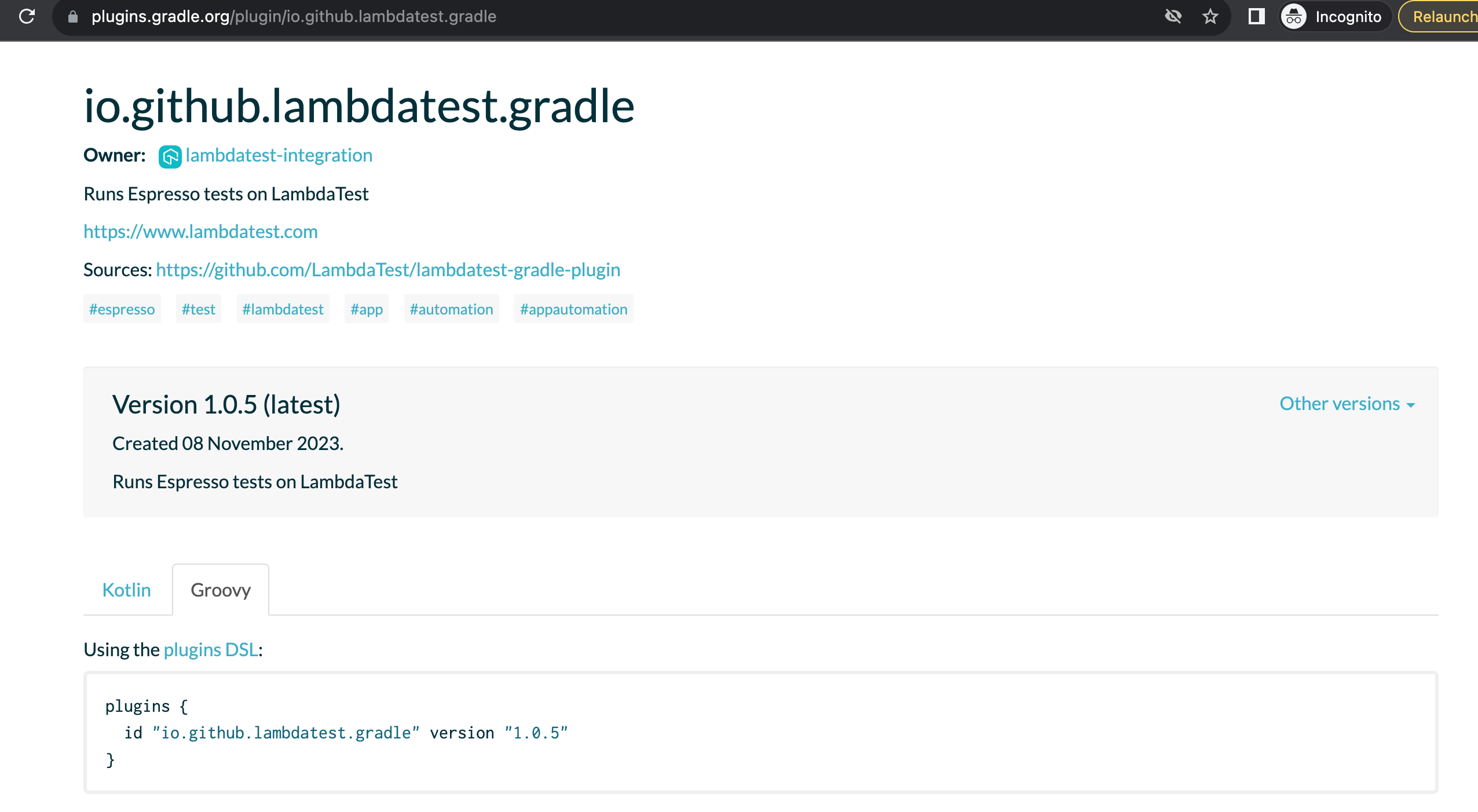 Gradle Plugin for Espresso Testing