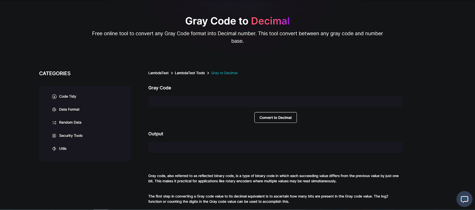 graycode-to-decimal graycode-to-decimal