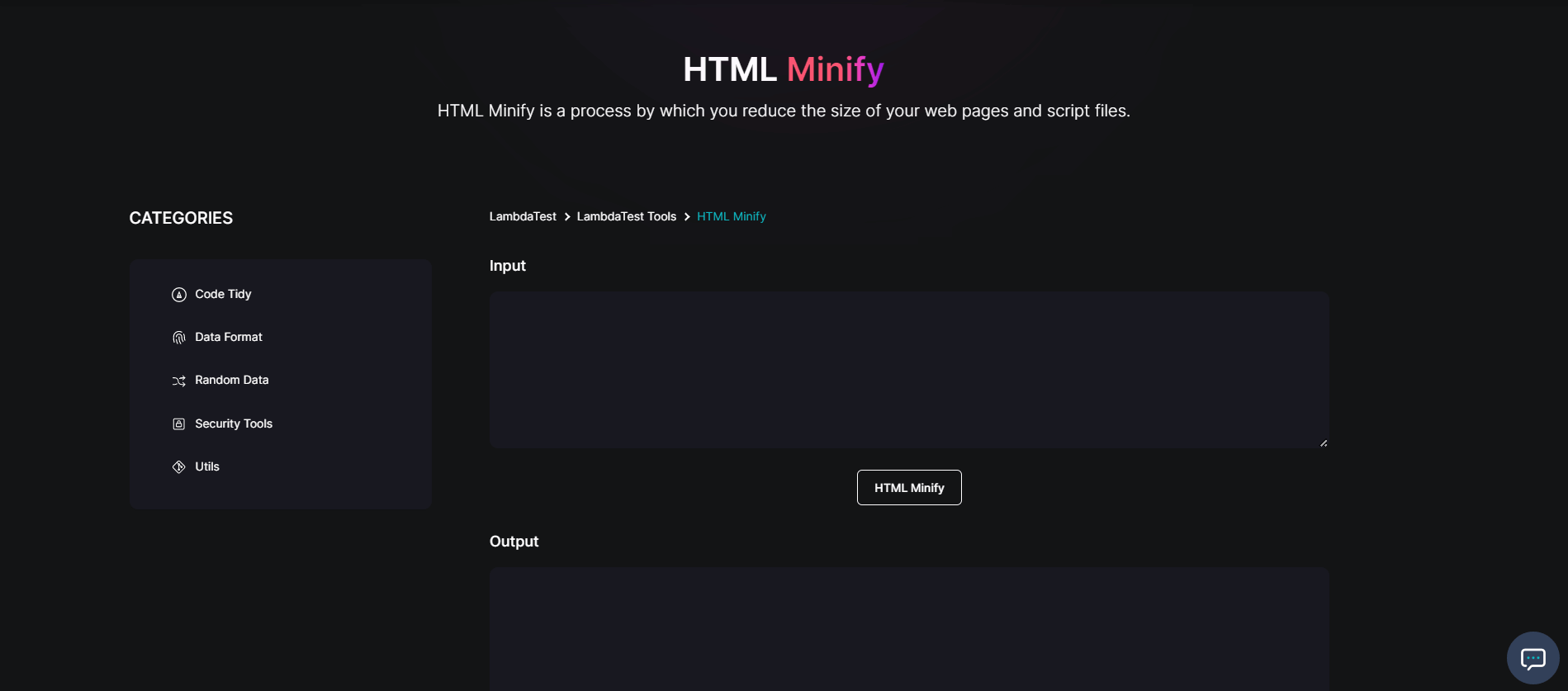 HTML Minify free tool HTML Minify free tool