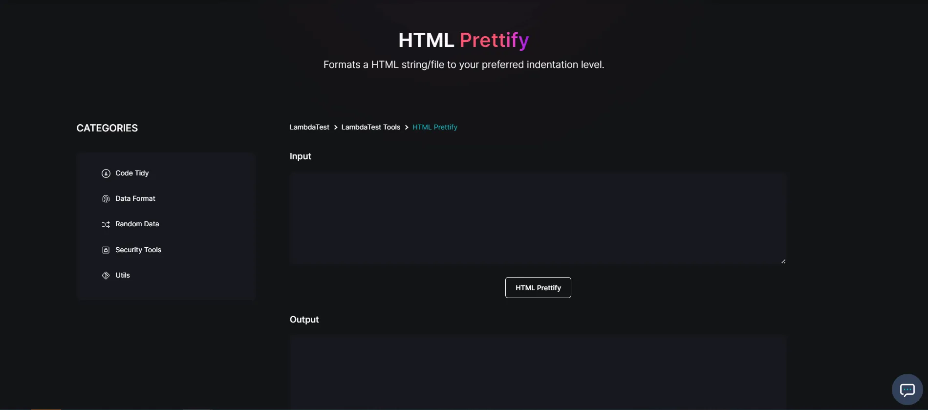 HTML Prettify free tool