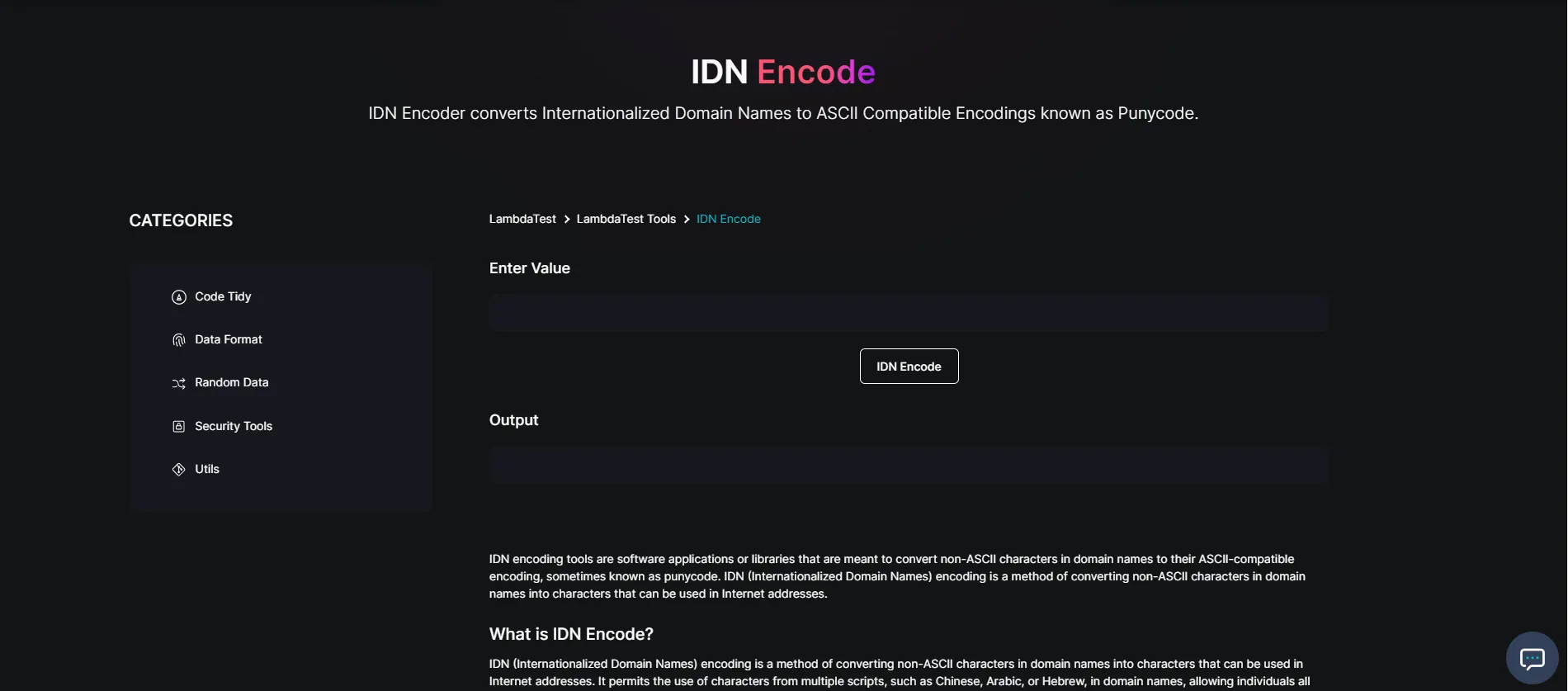 IDN Encode free tool