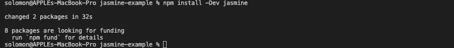 npm install --save-dev jasmine