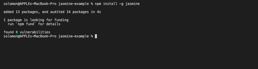 npm install -g jasmine npm install -g jasmine