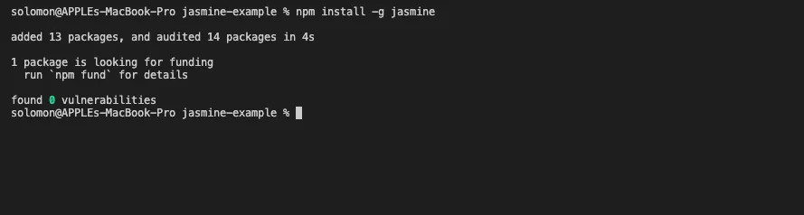npm install -g jasmine