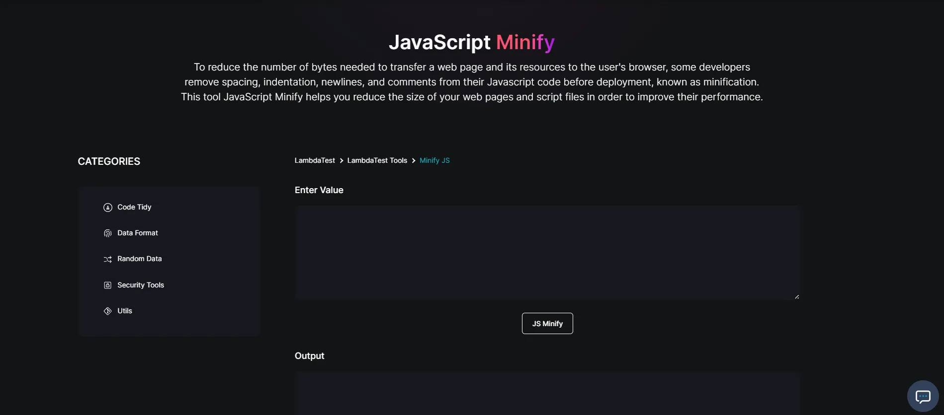 JavaScript Minify free tool