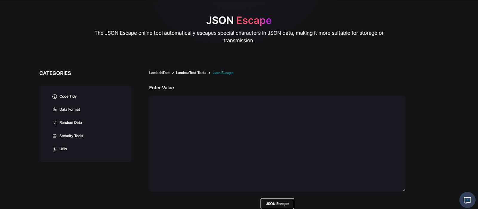 json escape json escape