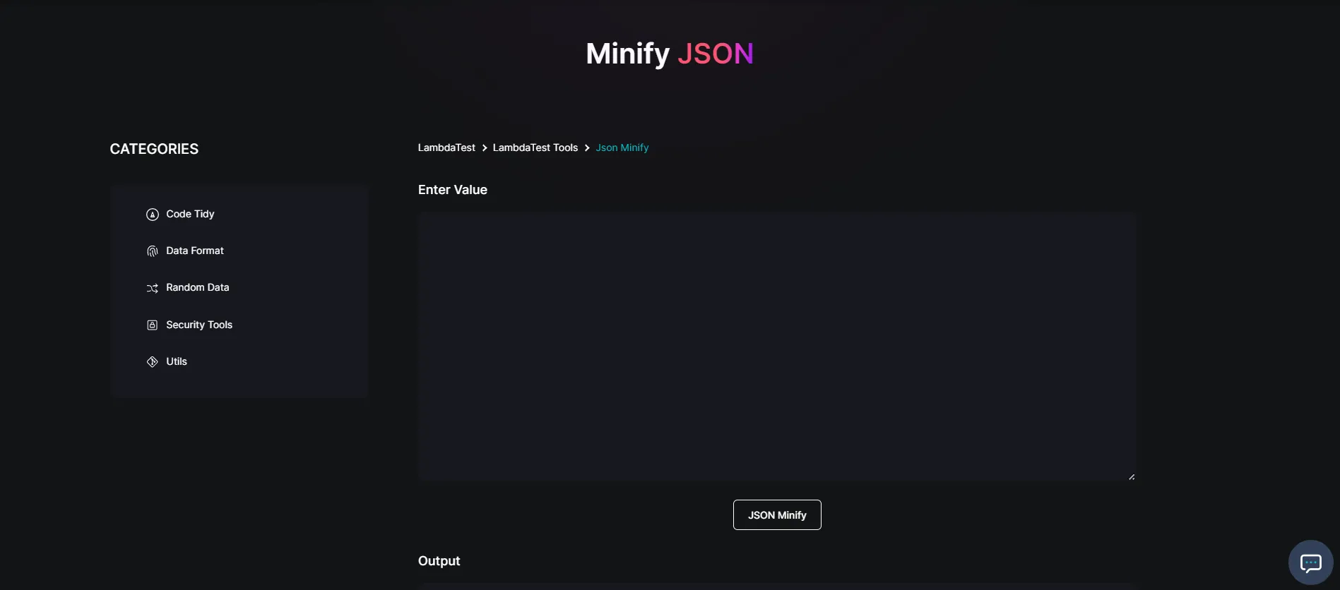 JSON minify free tool