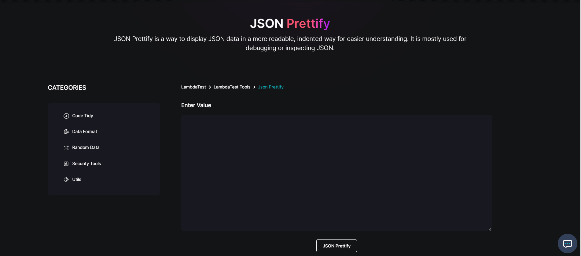 JSON Prettify free tool JSON Prettify free tool