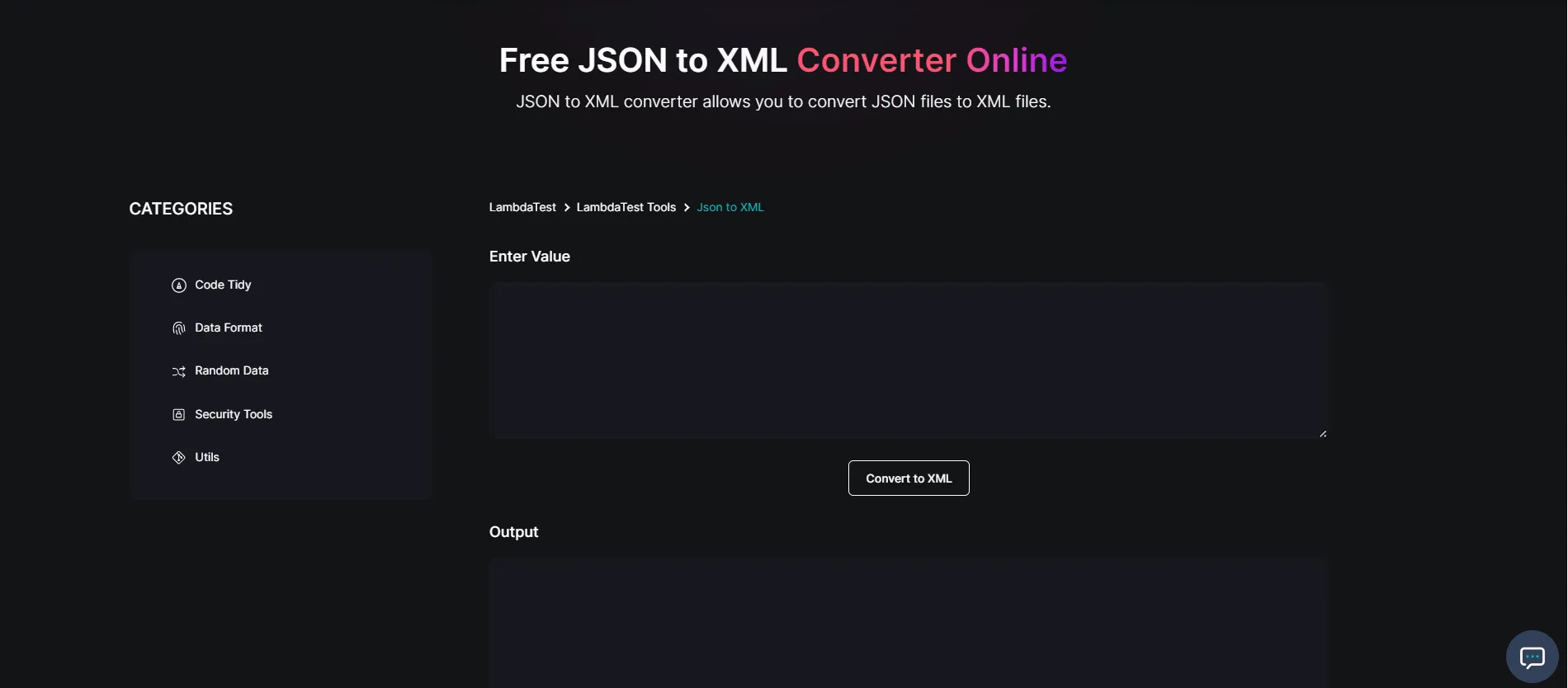 JSON to XML free tool