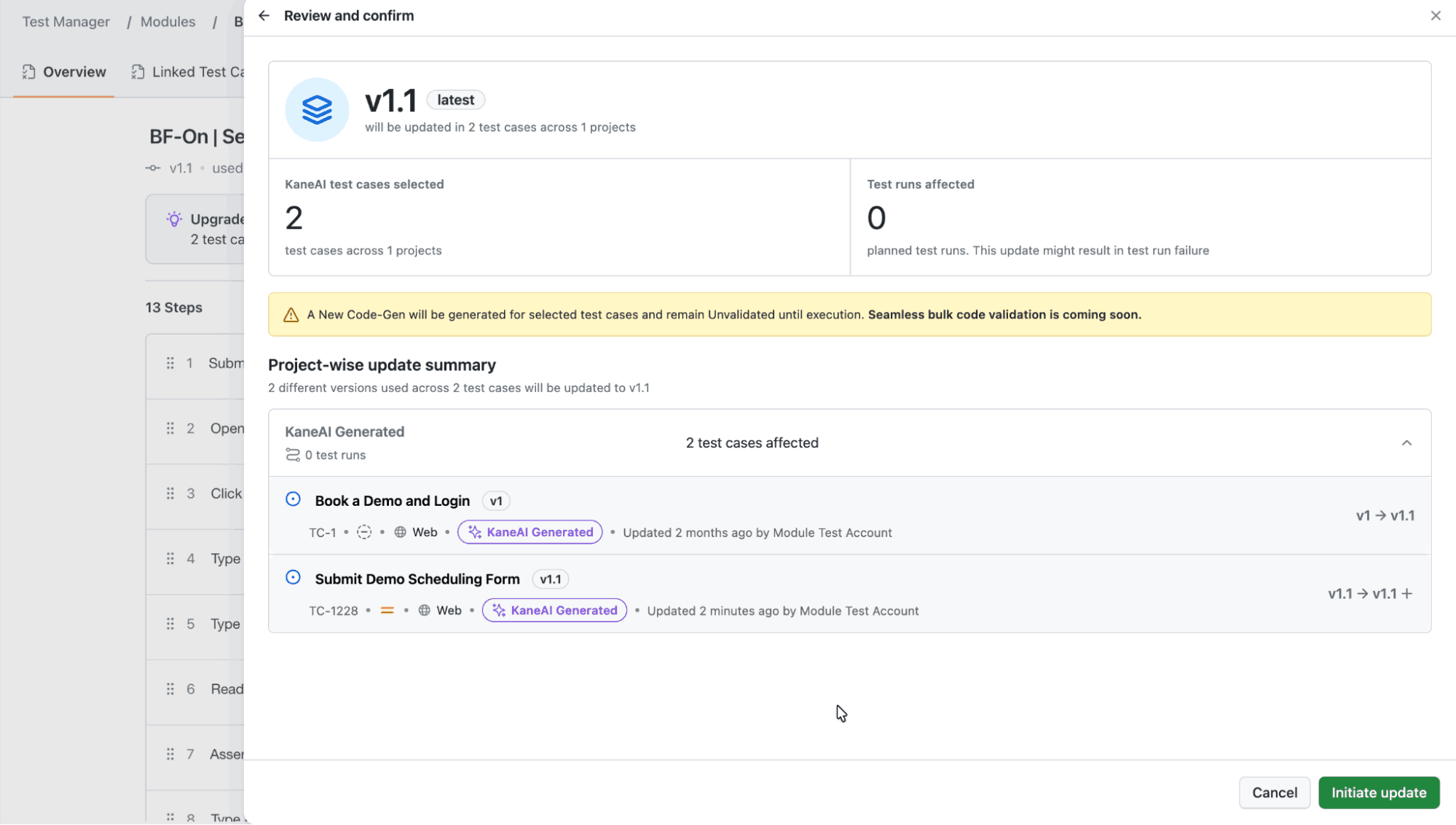 Module Bulk Update & Module Delete in KaneAI