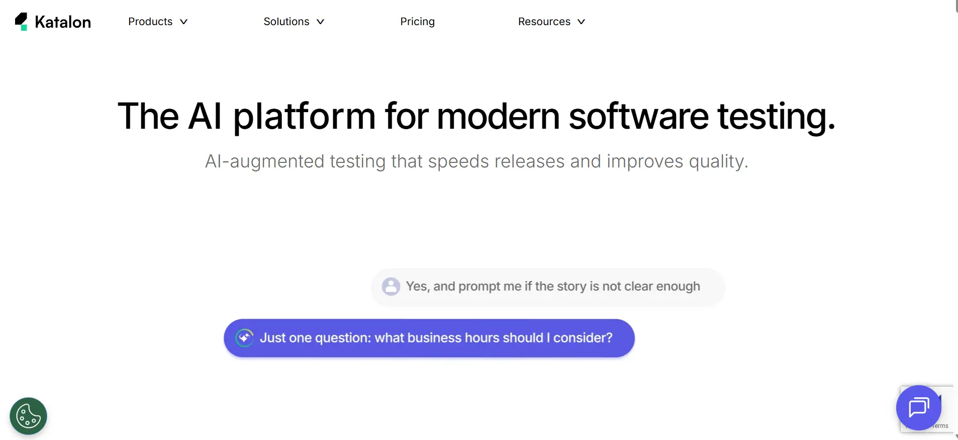 Katalon platform screenshot showing unified test automation workspace
