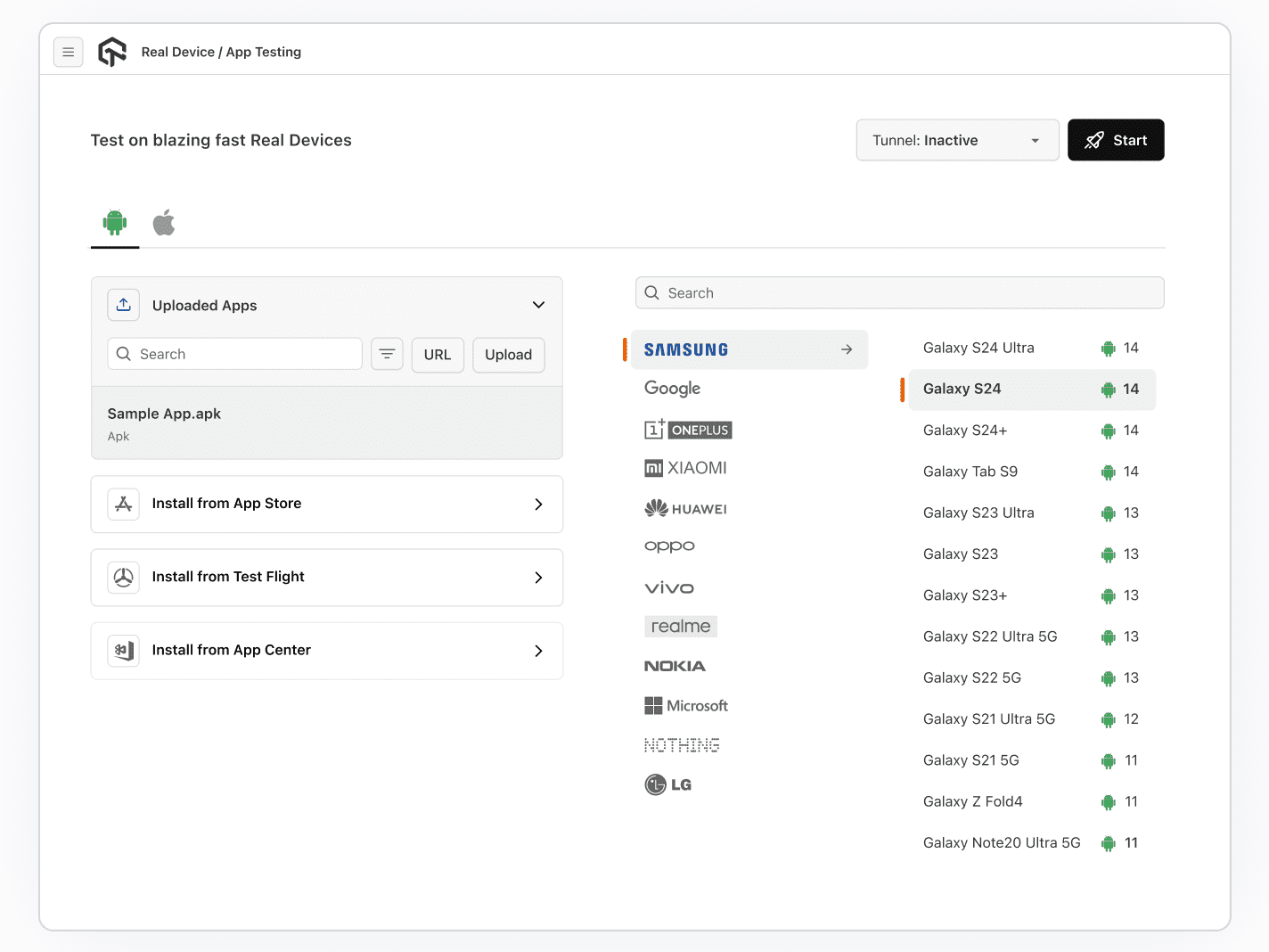 Live App Testing on Real iPhone and Android Devices Live App Testing on Real iPhone and Android Devices
